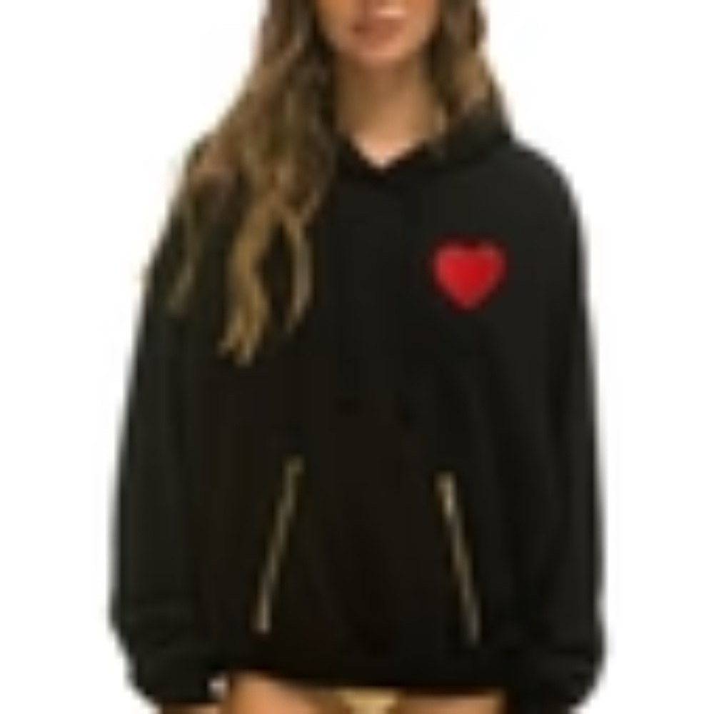 AVIATOR NATION Relaxed Heart Embroidered Hoodie